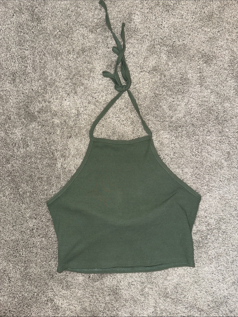 Green Halter Crop Top